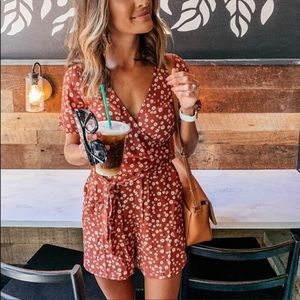 Madewell Daisy Field Wrap Romper